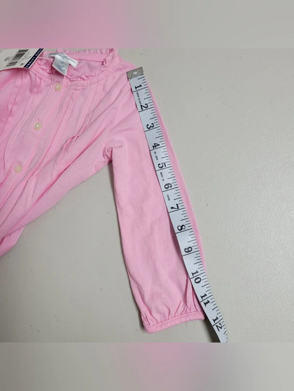 Ralph Lauren NWT Girls' Pink Long-Sleeve Button Front Top - 12M.